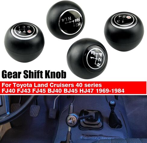 Gear Shift Knob Lever Shifter Pen Head Handball Compatible with to-yota La-nd Cr-uisers 40 Series FJ40 FJ43 FJ45 BJ40 BJ45 HJ47 1969-1984-Red 4 Speed+H4 in Kuwait