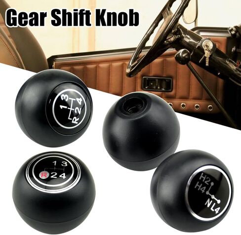 Gear Shift Knob Lever Shifter Pen Head Handball Compatible with to-yota La-nd Cr-uisers 40 Series FJ40 FJ43 FJ45 BJ40 BJ45 HJ47 1969-1984-Red 4 Speed+H4 in Kuwait
