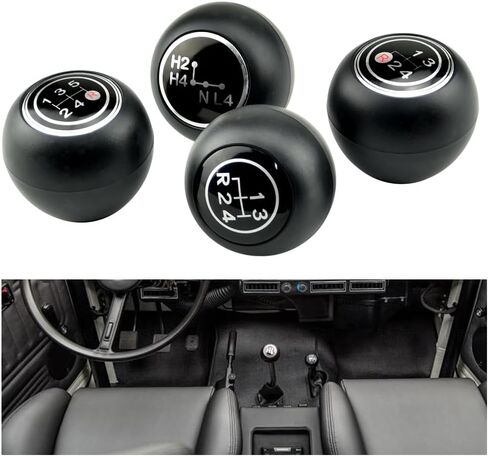 Gear Shift Knob Lever Shifter Pen Head Handball Compatible with to-yota La-nd Cr-uisers 40 Series FJ40 FJ43 FJ45 BJ40 BJ45 HJ47 1969-1984-Red 4 Speed+H4 in Kuwait