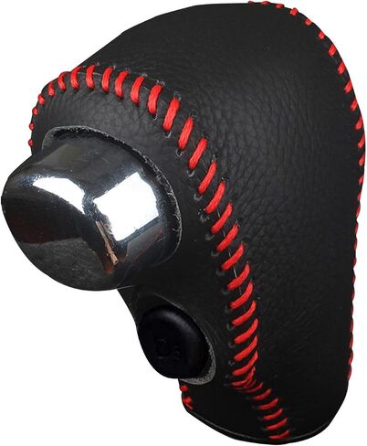 Car Gear Shift Knob Cover, Leather Stick Shift Cover with Needle & Thread, Car Decorations Accessorie Car Shift Knob Cover Compatible with Honda CR-V 2007-2011-Black Leather with red Thread in Saudi Arabia