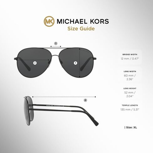 نظارة شمسية كيندال أفياتور MK5016 من مايكل كورس للرجال والنساء + حزمة مع مجموعة العناية بالنظارات من ديزاينر آي وير in Saudi Arabia