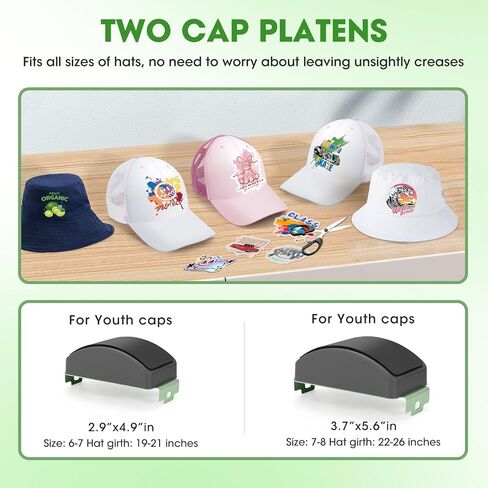 Hat Press Machine - Hat Press Heat Machine for Caps, Digital Control Hat Press with 2 Platens Auto-Off Safety, Handheld Hat Heat Press Machine for DIY Project in Saudi Arabia