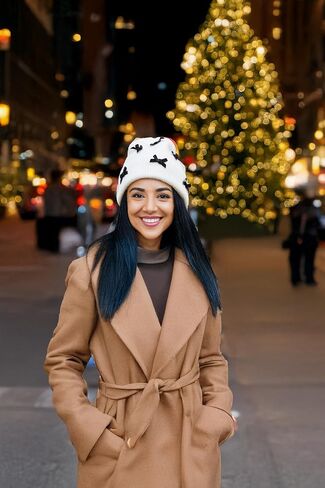 Funky Junque Beanie for Women Winter Hats Chenille Velvet Bow Knit Ladies Warm Ski Cap Fashion in Kuwait