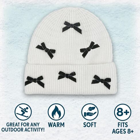 Funky Junque Beanie for Women Winter Hats Chenille Velvet Bow Knit Ladies Warm Ski Cap Fashion in Kuwait