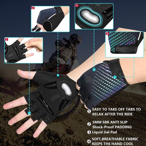 MOREOK Cycling Gloves Bike Gloves for Men/Women-[5MM Gel Pad] Biking Gloves Half Finger Road Bike MTB Bicycle Gloves-for Cycling/Workout/Motorcycle/Outdoor in Kuwait