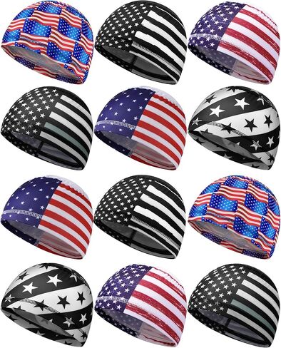 12 قطعة قبعة جمجمة التبريد فتل العرق خوذة بطانة قبعة ركوب الدراجات قبعة الجري دراجة نارية قبعة بطانة للرجال والنساء (نمط جديد) in Kuwait