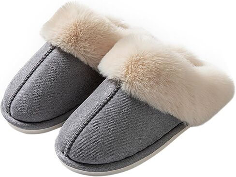 Women's Slippers Fluffy Slippers Memory Foam Slippers Warm Comfy House Slippers for Women Non-Slip Indoor Outdoor in Saudi Arabia