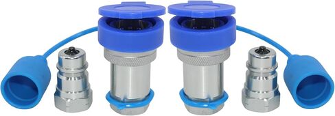 2 Sets 1/2'' NPT Ag Poppet Valve Tractor Hydraulic Quick Connect Coupling Quick Coupler ISO7241-A/ISO5675 W/Dust Caps Replace 6600 Series in Kuwait