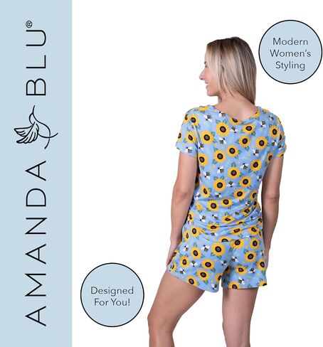 Amanda Blu Women’s Classic Pajamas Top & Shorts Lounge/PJ Set, Super Soft, Comfy Wide Leg in Saudi Arabia