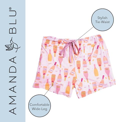 Amanda Blu Women’s Classic Pajamas Top & Shorts Lounge/PJ Set, Super Soft, Comfy Wide Leg in Kuwait