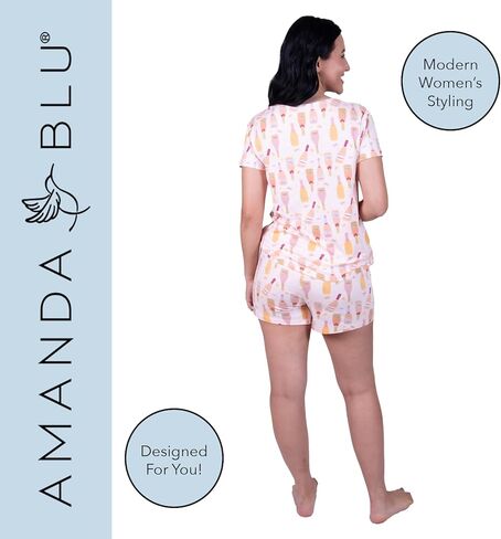 Amanda Blu Women’s Classic Pajamas Top & Shorts Lounge/PJ Set, Super Soft, Comfy Wide Leg in Kuwait