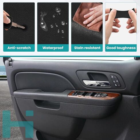 80994 إصلاح مسند الذراع الجانبي للسائق الأمامي مع ذراع تحرير لوحة الباب متوافق مع شيفروليه تاهو/سوبربان/سيلفرادو/أفالانش، مناسب لموديلات جي إم سي سييرا/يوكون (2010-2014)، 27 بوصة، أسود in Kuwait