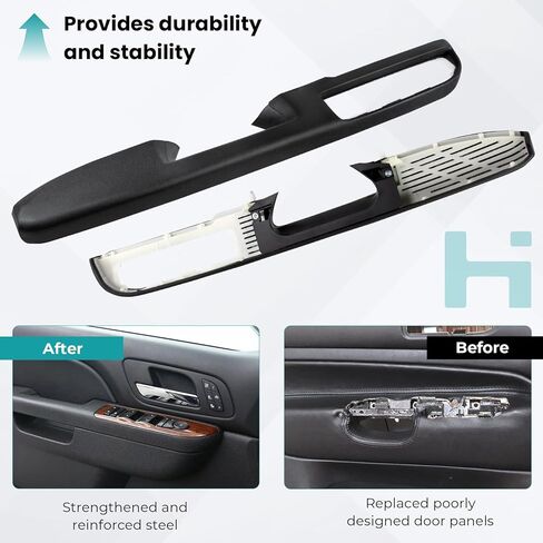 80994 إصلاح مسند الذراع الجانبي للسائق الأمامي مع ذراع تحرير لوحة الباب متوافق مع شيفروليه تاهو/سوبربان/سيلفرادو/أفالانش، مناسب لموديلات جي إم سي سييرا/يوكون (2010-2014)، 27 بوصة، أسود in Kuwait