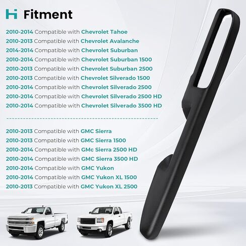 80994 إصلاح مسند الذراع الجانبي للسائق الأمامي مع ذراع تحرير لوحة الباب متوافق مع شيفروليه تاهو/سوبربان/سيلفرادو/أفالانش، مناسب لموديلات جي إم سي سييرا/يوكون (2010-2014)، 27 بوصة، أسود in Kuwait