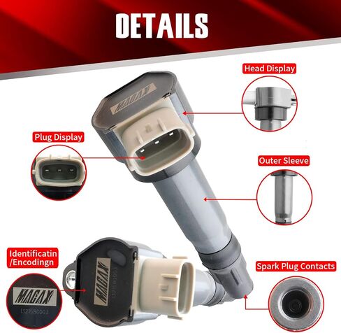 Set of 3 Ignition Coils GN10674 UF681 Compatible with Smart Fortwo 2005-2015 1.0L 0.8L Electric - Replaces ICA64178, ICA64270,FK0343 in Kuwait