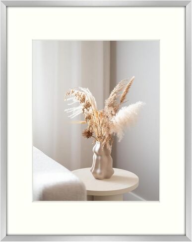 Golden State Art, 11x14 Picture Frame Gold Aluminum (Shiny Brushed) Display Pictures 8x10 with Mat or 11x14 Without Mat Wall Mounting Real Glass Metal Photo Frame in Kuwait