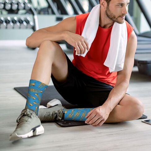 Giraffe Print Pattern Athletic Crew Socks For Women Men Novelty Sports Socks in Kuwait