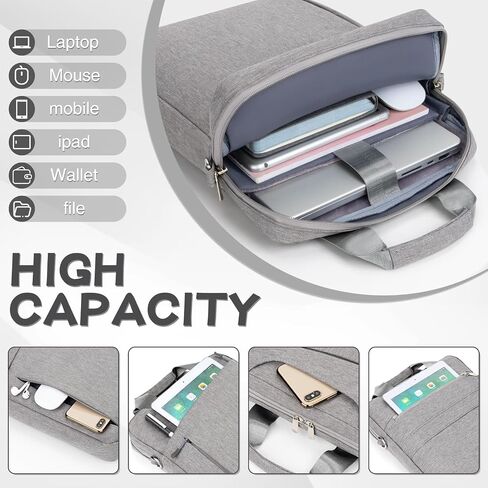 Laptop Sleeve Shoulder Bag 13 14 inch Carrying Portable Case Women Men Compatible with Chromebook Notebook MacBook Pro 14 M1 M2 M3 13 inch MacBook Pro Air, Black in Kuwait