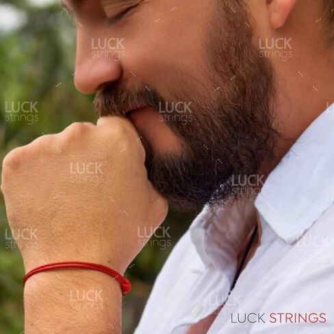 (عبوتان) سوار من النايلون الشمعي الأحمر قابل للتعديل للرجال والنساء - للجنسين مقاوم للماء وحماية العاطفة وقوة التعويذة وسحر الحظ السعيد والطاقة الحمراء سلسلة من الحب المصير in Kuwait