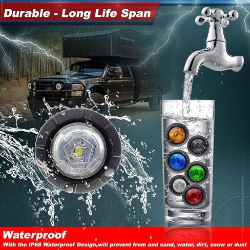 (حزمة من 100) 3/4 بوصة صغيرة مستديرة واضحة عدسة العنبر LED مختومة أضواء العلامات الجانبية التخليص مؤشر مصابيح مقطورة سحب شاحنة بيك اب حافلة قارب 12 فولت تيار مستمر XT in Kuwait