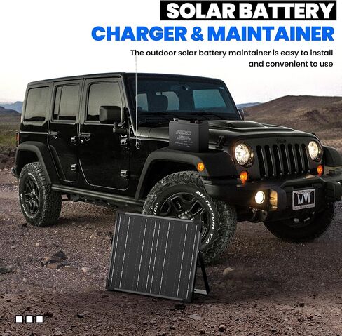 12V Solar Panel Battery Charger: 20W Solar Car Trickle Maintainer in Saudi Arabia