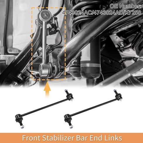 X AUTOHAUX 1 Set Front Sway Bar Links Stabilizer Link Kit with Bushing for Dodge Grand Caravan Caravan Suspension Kit No.4743024AC/4743024AD/K7258 in Saudi Arabia