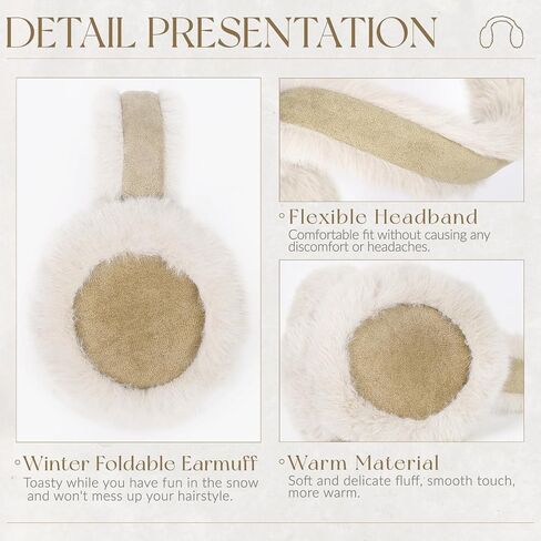 Ear Muffs for Winter Women Faux Fur Warm Earmuffs Foldable Cute Fuzzy Ear Warmers in Saudi Arabia