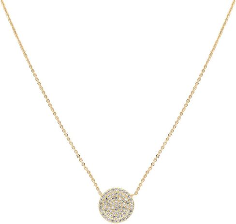 Lavencious CZ Paved Round Circle Shape Pendant Necklace and Cluster Earrings Jewelry Set for Women in Saudi Arabia
