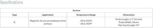 Sper Scientific 800072 Type K Magnetic Surface Thermometer Probe in Saudi Arabia