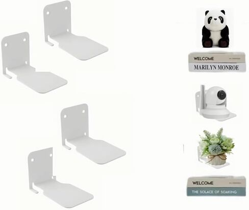 Invisible Book Shelf Floating,Hidden Bookshelf,Wall Mounted Bookshelf, Iron Storage Shelves for Bedroom, Living Room, Office(4pack, Black) in Saudi Arabia