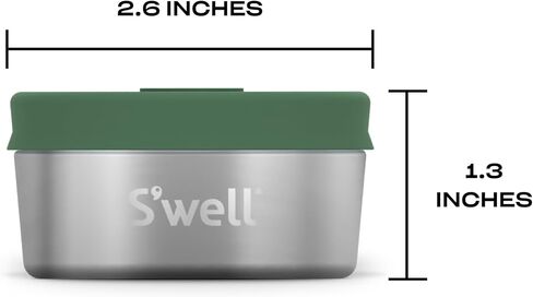 S'well Stainless Steel Condiment Container Set with Silicone Leak-Proof Lids - 2oz, 2 Condiment Containers - Easy to Clean, Dishwasher Safe,Silver in Kuwait
