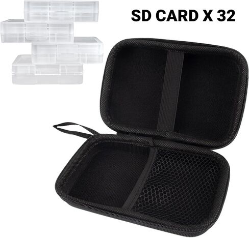 32 Slot light gray Portable SD Card Holder with 4 Individual Clear Plastic Memory Card Cases, Sailcloth Surface SD Card Case, Waterproof and Shockproof SD Card Storage for SD Cards in Saudi Arabia