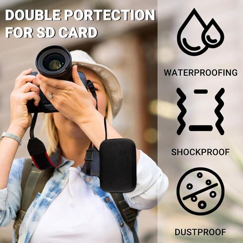 32 Slot light gray Portable SD Card Holder with 4 Individual Clear Plastic Memory Card Cases, Sailcloth Surface SD Card Case, Waterproof and Shockproof SD Card Storage for SD Cards in Saudi Arabia