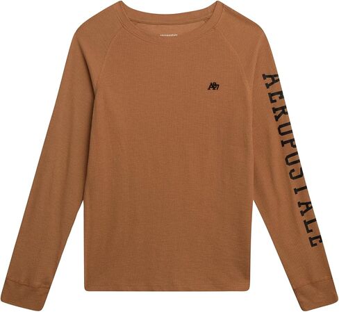 AEROPOSTALE Boys' Long Sleeve Shirt - Soft Blended Thermal Crewneck Long Sleeve Top - Casual Warm Baselayer for Boys (8-16) in Kuwait