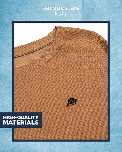 AEROPOSTALE Boys' Long Sleeve Shirt - Soft Blended Thermal Crewneck Long Sleeve Top - Casual Warm Baselayer for Boys (8-16) in Kuwait