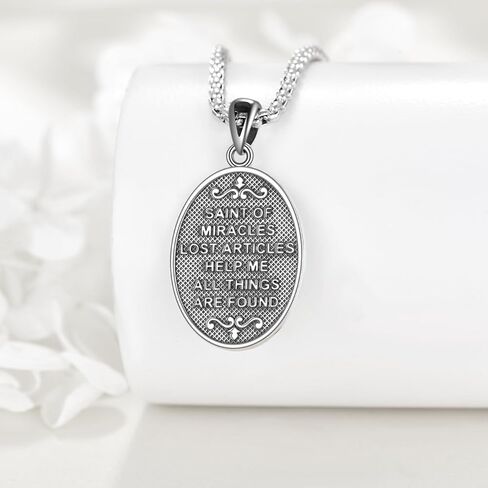 St Michael/St Christopher/Memento Mori/Virgin Mary Necklace for Men S925 Sterling Silver Saint Christopher Pendant Necklace Religious medals Jewelry Gift in Kuwait