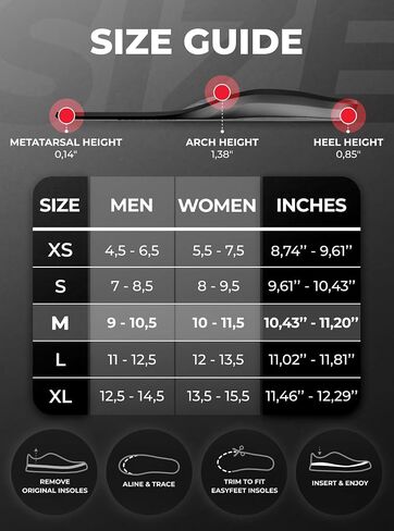 Premium Orthotic Insoles for Men Women - High Arch Support Shoe Inserts for Plantar Fasciitis Pain and Leg Fatigue - All Day Comfort with Odor Control Shock Absorption in Kuwait