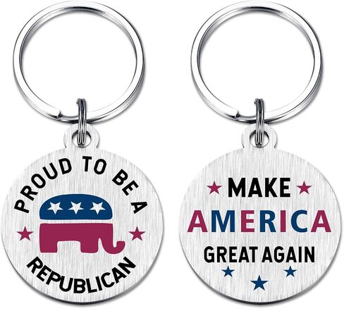 EE&YU Trump Flag Republican Keychain - White Elephant Political Gifts, MAGA Make American Great Again Merchandise, Donald Trump Republican Shirts Merchandise Stuff in Saudi Arabia