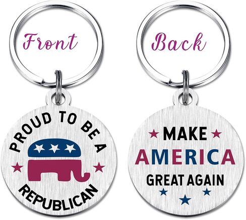 EE&YU Trump Flag Republican Keychain - White Elephant Political Gifts, MAGA Make American Great Again Merchandise, Donald Trump Republican Shirts Merchandise Stuff in Saudi Arabia