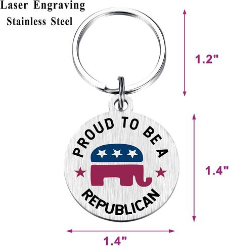 EE&YU Trump Flag Republican Keychain - White Elephant Political Gifts, MAGA Make American Great Again Merchandise, Donald Trump Republican Shirts Merchandise Stuff in Saudi Arabia