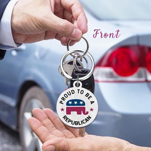 EE&YU Trump Flag Republican Keychain - White Elephant Political Gifts, MAGA Make American Great Again Merchandise, Donald Trump Republican Shirts Merchandise Stuff in Saudi Arabia