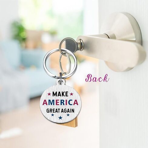 EE&YU Trump Flag Republican Keychain - White Elephant Political Gifts, MAGA Make American Great Again Merchandise, Donald Trump Republican Shirts Merchandise Stuff in Saudi Arabia