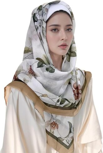XL 43x43 Inch Extra Large Square Scarf Headscarf Fashion Scarves Designer Scarf Lightweight Wraps Hair Scarf in Saudi Arabia
