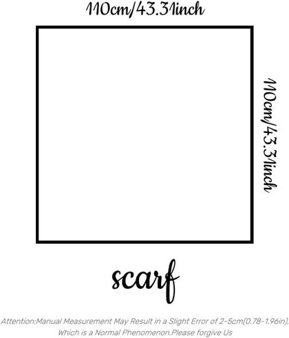 XL 43x43 Inch Extra Large Square Scarf Headscarf Fashion Scarves Designer Scarf Lightweight Wraps Hair Scarf in Saudi Arabia