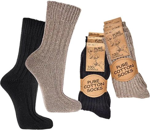 Leo Design 3 pairs of PURE COTTON Winter Socks, For Women, Soft, 100% NATURAL, Seamless, suitable for sensitive skin in Saudi Arabia