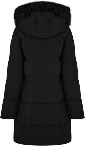 DKNY Women's Faux-Fur Trim Hooded Puffer in Saudi Arabia