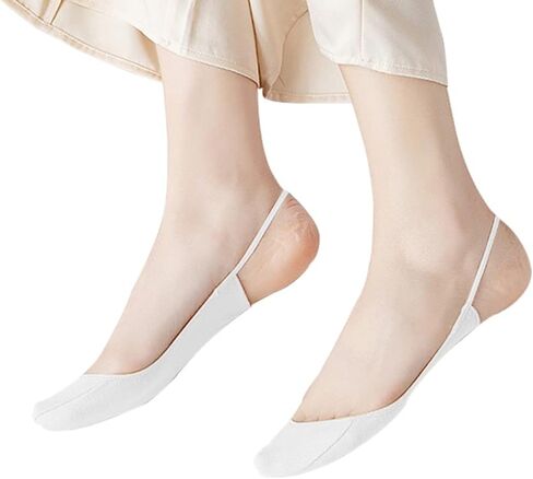 5 Pairs Sling Liner Socks, Women'S Ultra Low Cut No Show Half Liner Socks With Slingback in Saudi Arabia