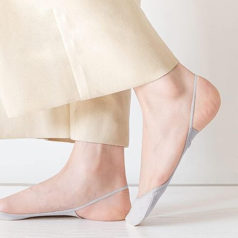 5 Pairs Sling Liner Socks, Women'S Ultra Low Cut No Show Half Liner Socks With Slingback in Saudi Arabia