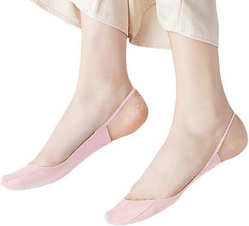 5 Pairs Sling Liner Socks, Women'S Ultra Low Cut No Show Half Liner Socks With Slingback in Saudi Arabia