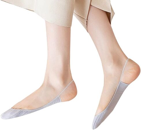 5 Pairs Sling Liner Socks, Women'S Ultra Low Cut No Show Half Liner Socks With Slingback in Saudi Arabia